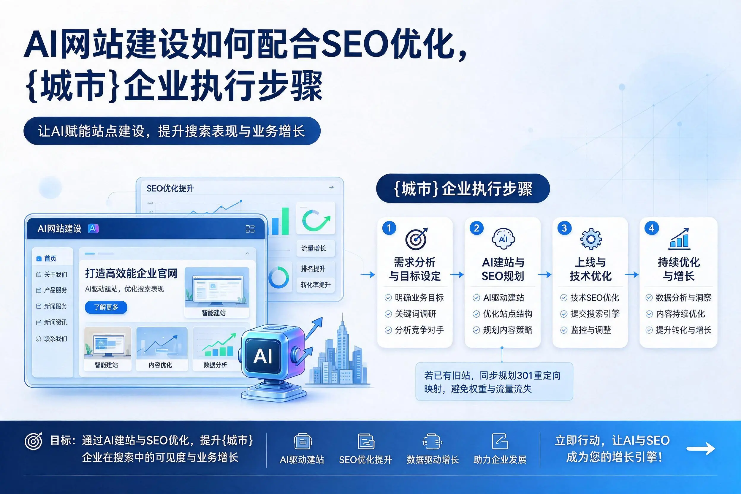 AI网站建设如何配合SEO优化,邵阳企业执行步骤