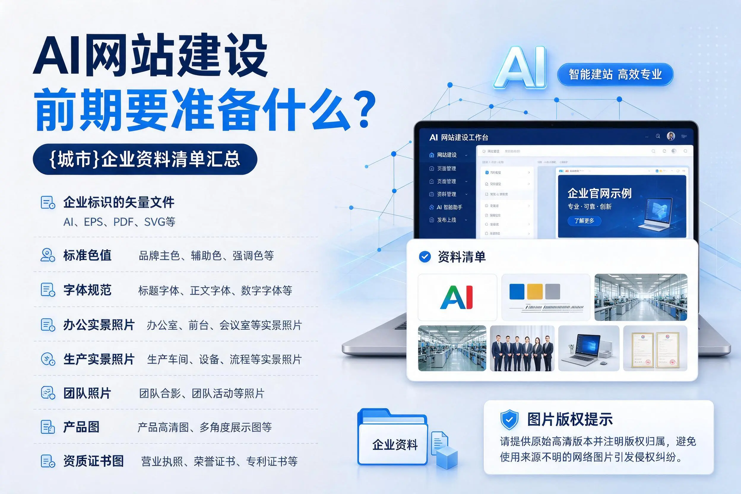 AI网站建设前期要准备什么?邵阳企业资料清单汇总